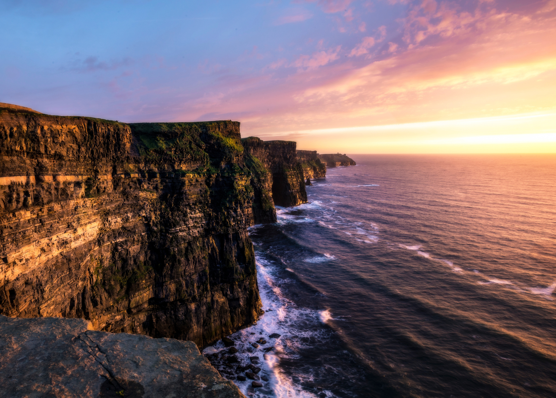 The cliffs of Moher at sunset