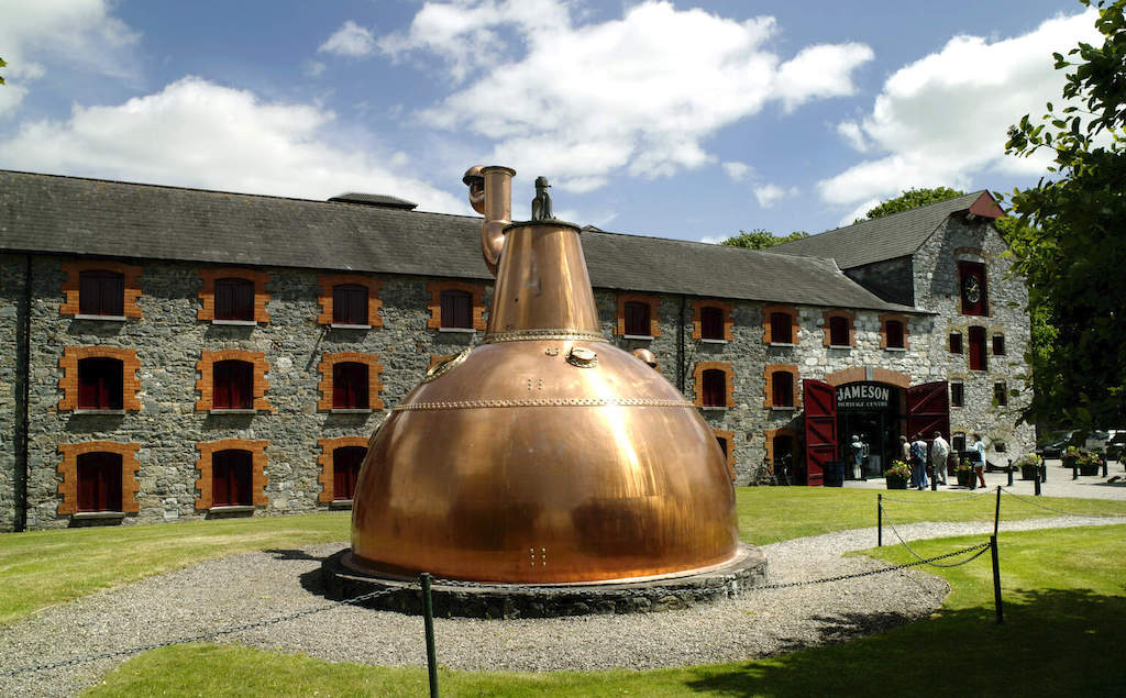 Large copper pot still outside the Jameson Whiskey Distillery in Midleton, County Cork.