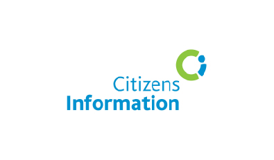 Citizens Information logo with a green and blue abstract symbol and text on a white background.