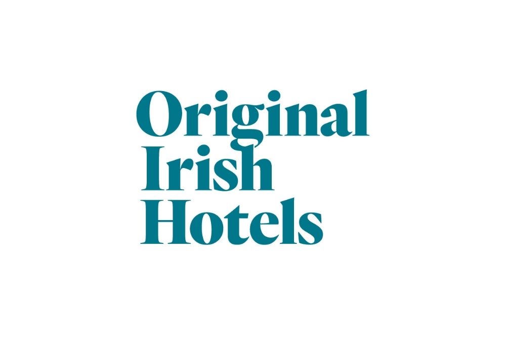 Original Irish Hotels Logo in blue font with white backround