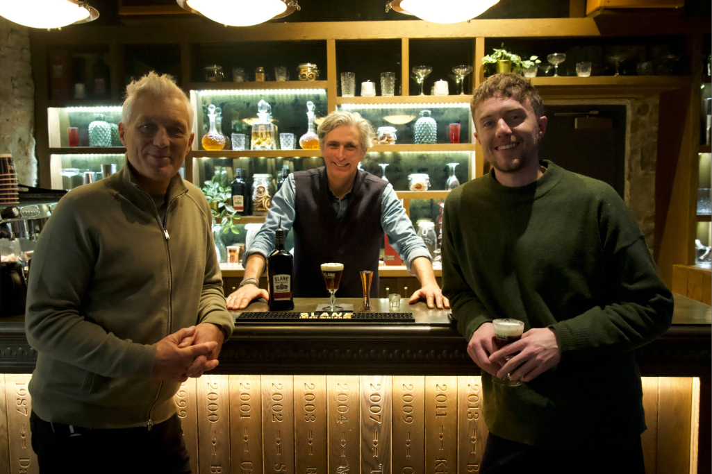 Martin and Roman Kemp enjoying Irish coffee at Slane Castle Distillery in County Meath.