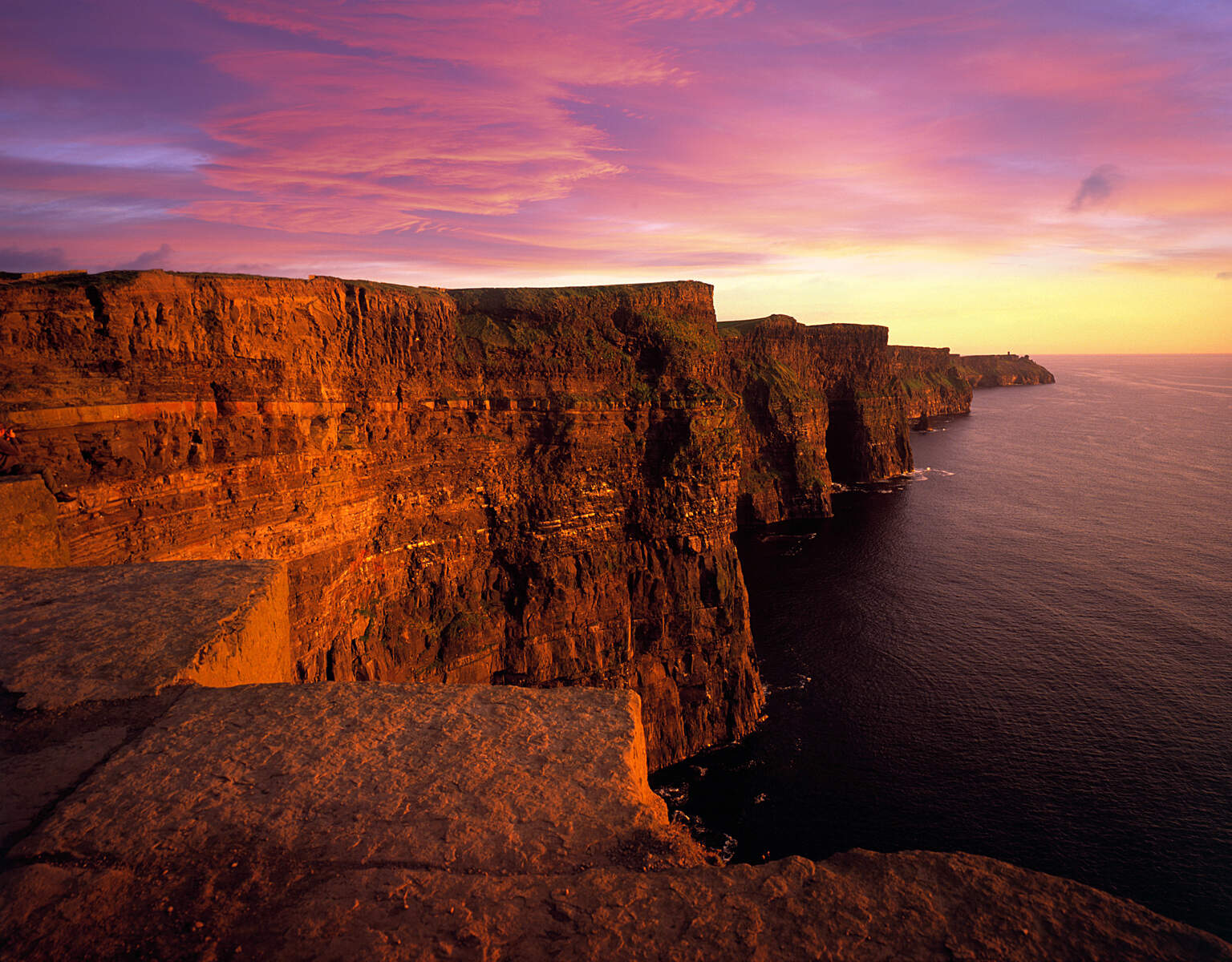 Cliff Coast Cliffs of Moher Sunsetwebsize2500x1200px