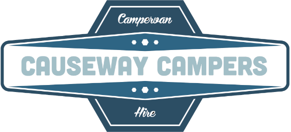 Logo of Causeway Campers, offering campervan rentals for exploring Northern Ireland’s scenic routes.