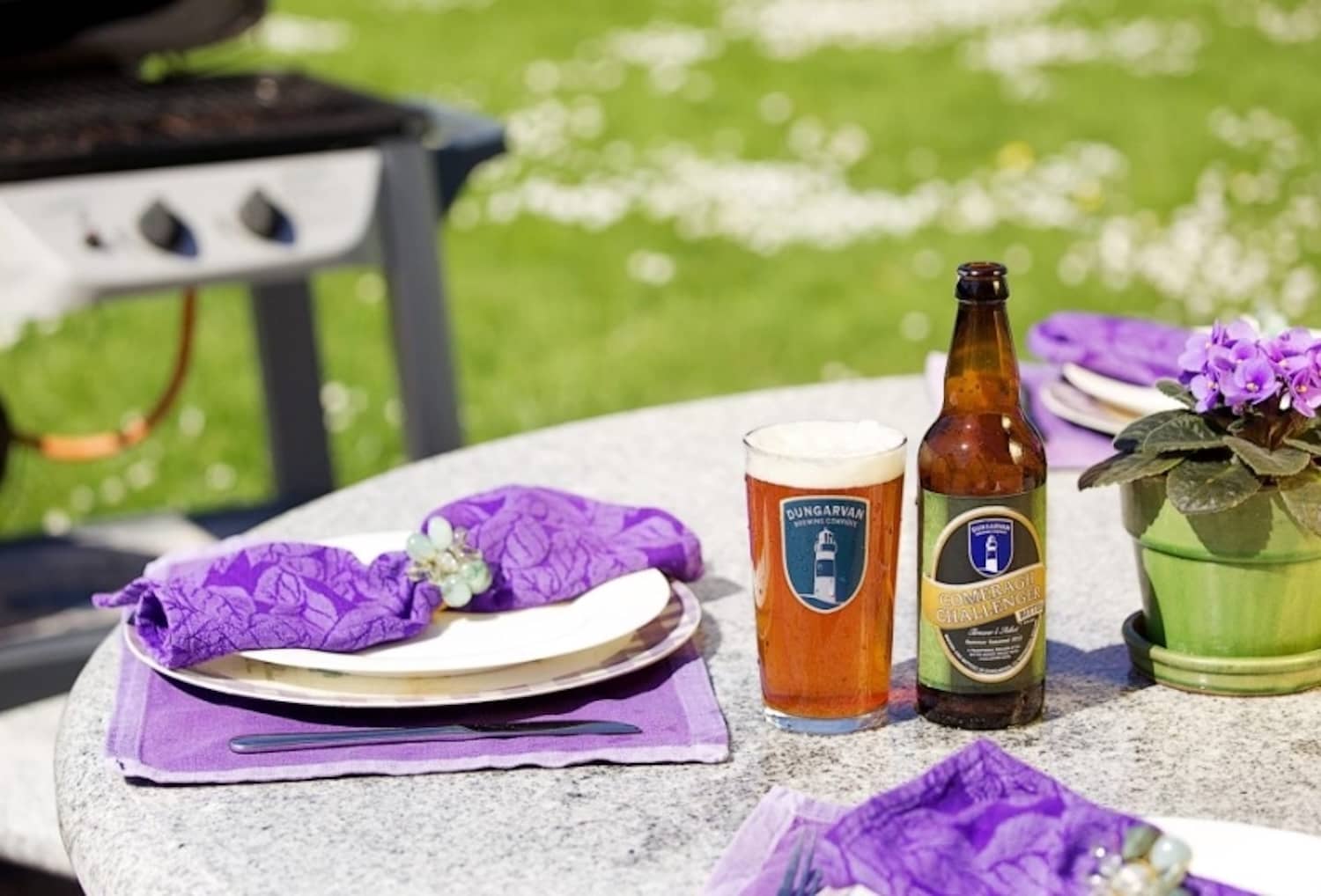 Dungarvan Brewing Company craft beer served outdoors in County Waterford.