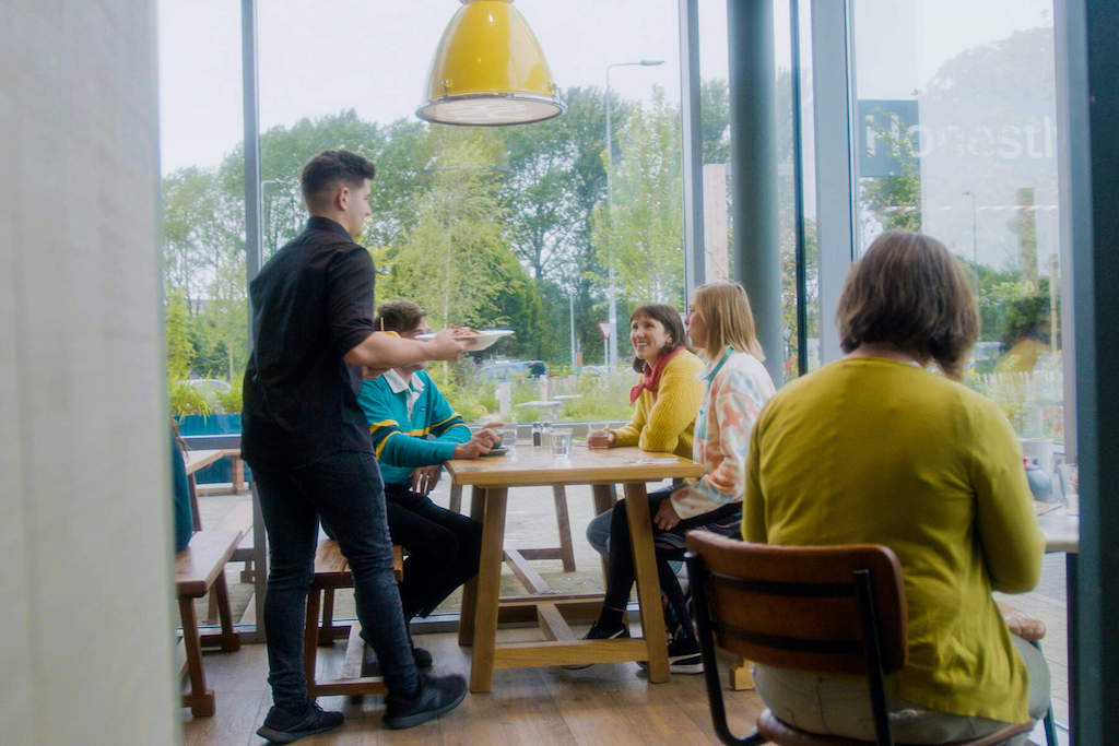 Customers dining at Honestly Farm Kitchen, County Leitrim.