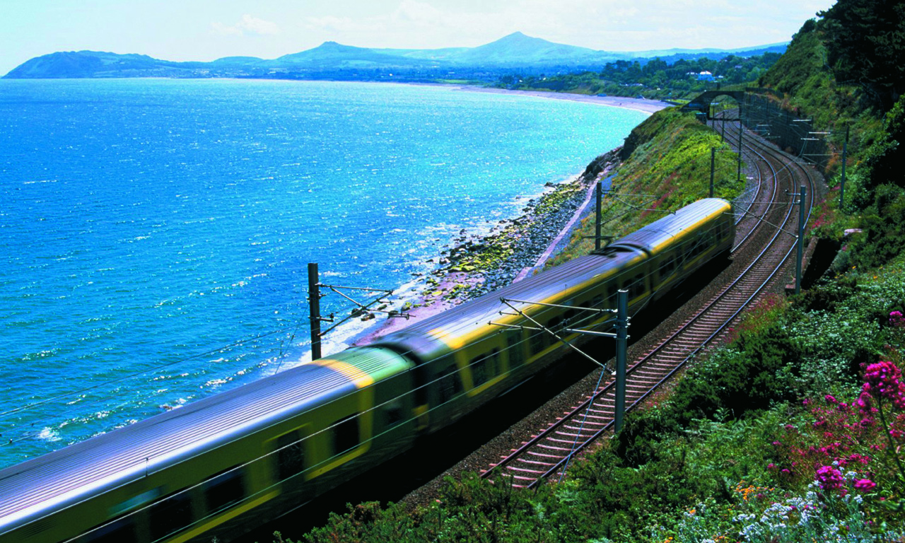 Dublin coast Dalkey DART 1280x768