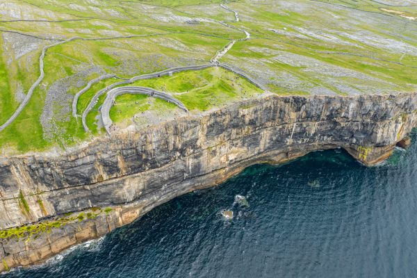 Drone shot of the Aran Island coast