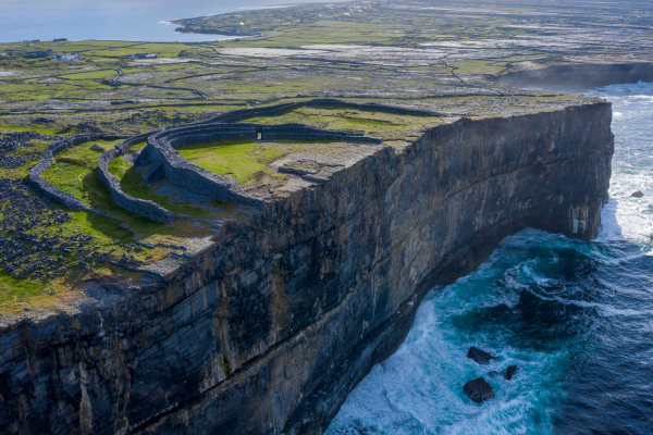 Drone image of the Aran Islands