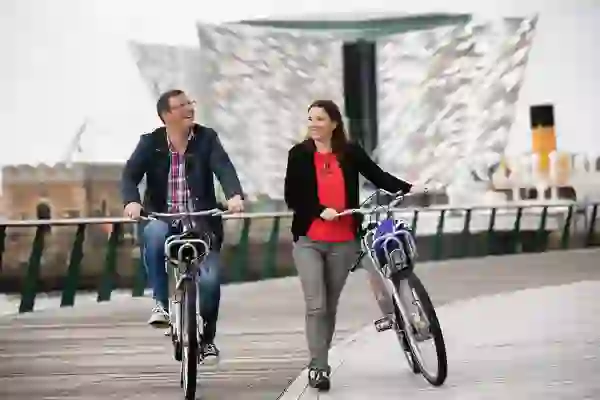 Cycling around Belfast city centre