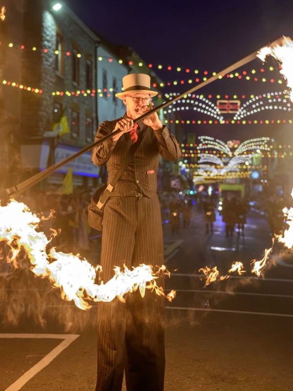 Fire performer at the Rose of Tralee International Festival in County Kerry, Ireland.