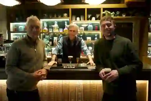 Martin and Roman Kemp enjoying Irish coffee at Slane Castle Distillery in County Meath.