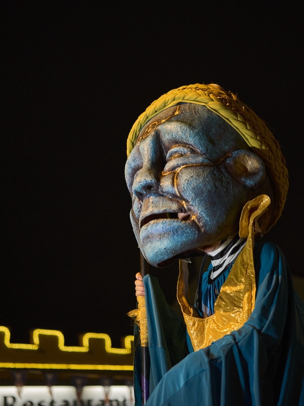 A striking illuminated figure takes part in the Púca Festival procession in County Meath, bringing Irish folklore to life after dark.