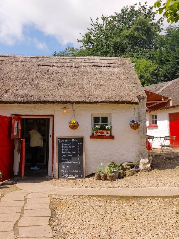 Coffee Time café in County Donegal, featuring traditional thatched cottages and charming rural surroundings.